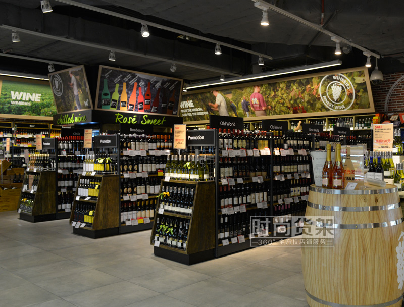 超市貨架_雙面紅酒貨架